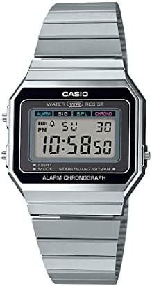 Мъжки кварцов Сребърни часовници Casio A700W-1ACF Classic с цифров дисплей