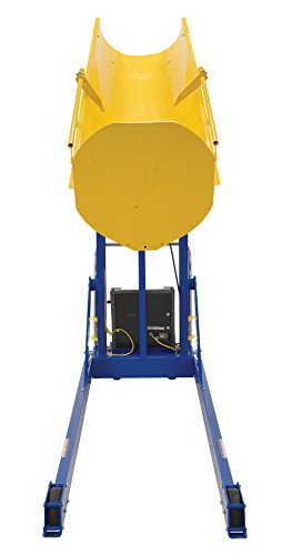 Vestil HDD-72-10- Преносим хидравличен барабана самосвал P капацитет 1000 паунда, височина нулиране 72 инча, разминаване по височина 157 инча, обем 30 и 55 литра, синя рамка / жълти канавката