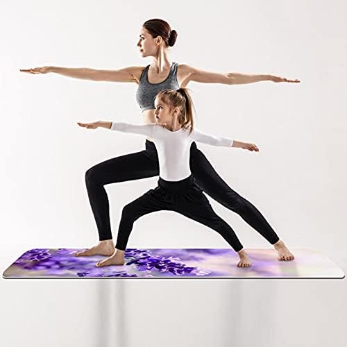 Дебела подложка за йога Siebzeh Lavender Премиум-клас, в екологично Чист Гумена подложка за здраве и фитнес, нескользящий мат за всички видове упражнения, йога и пилатес (72 x 24x 6 мм)