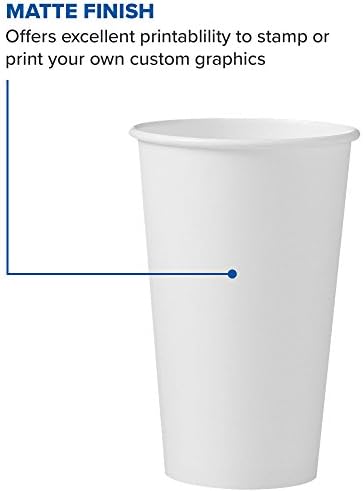 Solo фирми от сферата 316 W 16 грама. Еднократна чашка за топла без дръжка от бяла хартия (1000 броя)