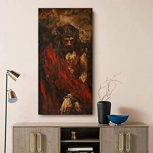 EFC Страст на Исус Христос Художествен Плакат на платно и Стенни Художествена картина С Принтом Модерен Семеен Декор за Спалня Плакати 08x16 инча (20x40 см)