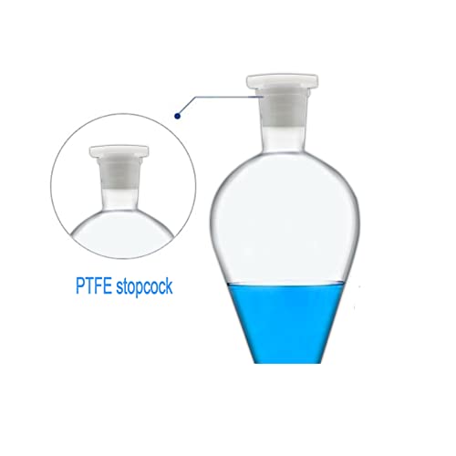 Разделителната Фуния Borosilicate Стъкло 10000 мл, Толстостенная Конусни Разделителната Фуния с връзки 34/40 С Запорным кран от PTFE, Лаборатория, Хранително-вкусовата, Круша - 10л