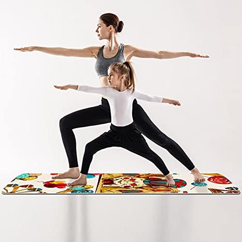 Siebzeh Circus Ретро Премиум-Дебела подложка за йога, в Екологично Чист Гумена подложка за здраве и фитнес, Нескользящий Мат за всички видове упражнения, йога и пилатес (72 x 24x 6 мм)