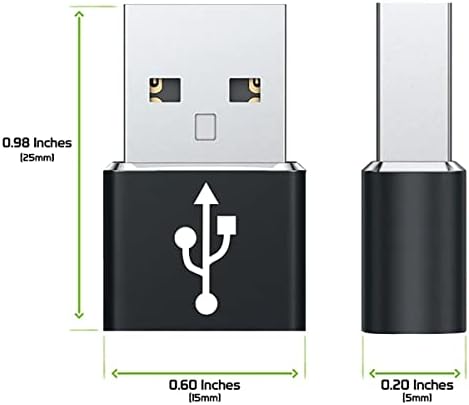 Бърз USB адаптер-C за свързване към USB порт, съвместим с Samsung Galaxy A10e за зарядни устройства, синхронизация, OTG-устройства, като клавиатура, мишка, Zip, геймпад, pd (2 опаковки)