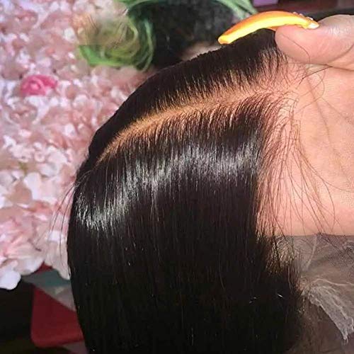 HAIRMASTER Директни Перуки на дантели от Човешки косъм 13 × 6 × 1 Тон Част от HD Прозрачни Перуки на Дантели от Човешка коса 150% Плътност, предварително выщипанные с детски коса за черни жени (28 инча (опаковка от