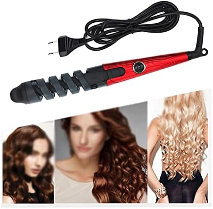 За извиване на Ролкови Спирала за Извиване на Маши за коса с бързото Изгаряне Електрически Маши, Професионален Инструмент за моделиране (Цвят: Rojo)