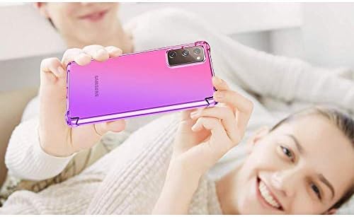Луксозен калъф Samsung Galaxy S20 FE, Samsung S20 FE 5G Case-за мъже и жени, Прозрачни Противоударные Тънки два цвята седалка от мек TPU за Samsung Galaxy S20 FE 5G (розово /лилаво)