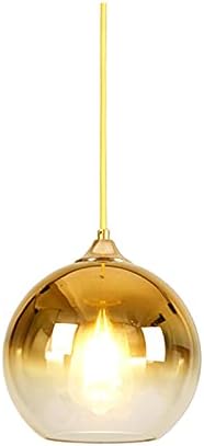 Окачен Лампа MZSUS с Градиентным Златен Стъклена Топка, Висящи Лампи От Сферичен Стъкло, Островен Тавана лампа (9,8 )