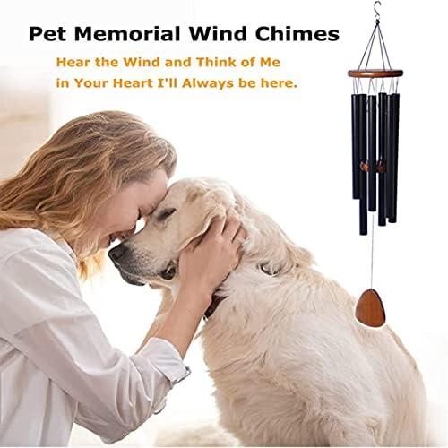 SOMIMOSA Пет Паметник на Вятъра Камбанен звън, 28-Инчов Подарък за домашни любимци, Спомен за Изгубени домашни любимци, Запомнящи се Подаръци за кучета и Котки
