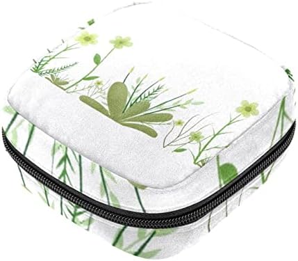 ORYUEKAN Чанта За Съхранение на Хигиенни Кърпички, Преносим Чанта за жени, Момичета, Чанта за Купата на Менструална, Натурален Зелен Цвете, Пролет ар Нуво