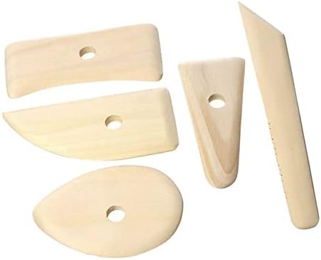 Houchu 5 Бр. Комплекти инструменти за извършване на Ребрата Керамика Дървени Инструменти За Производство на Керамика, Фаянс Инструмент За Скулптура от Керамика