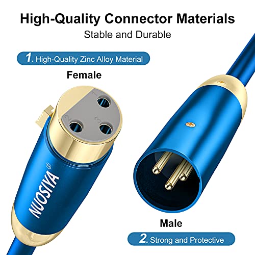 Микрофон Кабел NUOSIYA XLR От мъжа към Жената микрофон на Кабел Етап и Студийни Балансирани Акустични Кабели, Съвместими с Микрофонным Усилвател, Еквалайзер, Миксера за изпълнения на живо и на запис