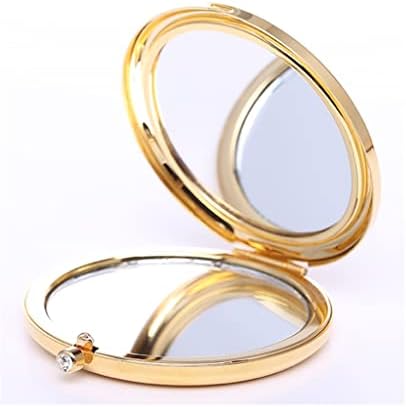 FSYSM Златното Кръгло Подарочное Огледало за Приятелки Складное Джобно Огледало За Грим Преносимо Малко Огледало