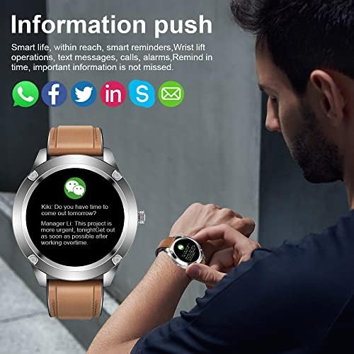 Смарт часовници за мъже, Фитнес следи с 24-Часов Пульсометром, на цял екран фитнес тракер Активност с монитор сън, Водоустойчив Умни часовници за Android и iOS