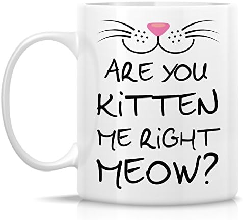 Retreez Смешни Mug - Ти Си Коте, Аз Точно Мяукаешь? Керамични чаши за Кафе Cat Lover обем 11 Грама - Забавни, Саркастичные, Мотивиращи, Вдъхновяващи, подаръци за рожден ден, за приятели, колеги, братя и сестри, бащи,