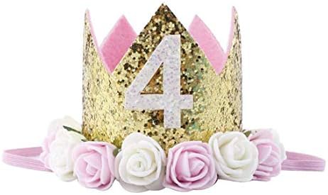 Овен Таттл Детска Принцеса Тиара Короната Скъпа Лъскава Детска Шапка-Перука за Парти по случай рождения Ден
