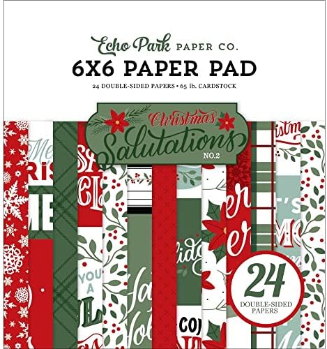 Комплект за хартия колекцията на Echo Park: Коледни писма № 2 12 x 12 в плътна хартия опаковка + Коледни писма № 2 6 x 6 в двустранен, хартия за опаковане