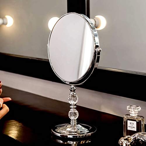 Тоалетен Огледало WODMB, Многоугольное Въртящо се Монтиране на Стенно Огледало за Грим за Спални, Баня, дом на Душата (Размер: 33 см)