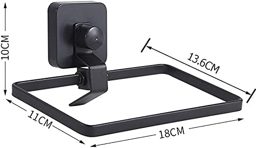 Матирано Черно Халка за Кърпи за ръце, Въртене на 180 °, Обикновена стойка За Хавлиени Кърпи От Неръждаема Стомана, с Квадратно Халка За Кърпи за ръце, Стенен Държач за Кухненски Кърпи за Душ