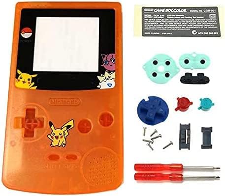 Калъф във формата на миди с бутони, винтове, отвертка, за Game boy, цветен сервизна детайл GBC (прозрачно оранжев)